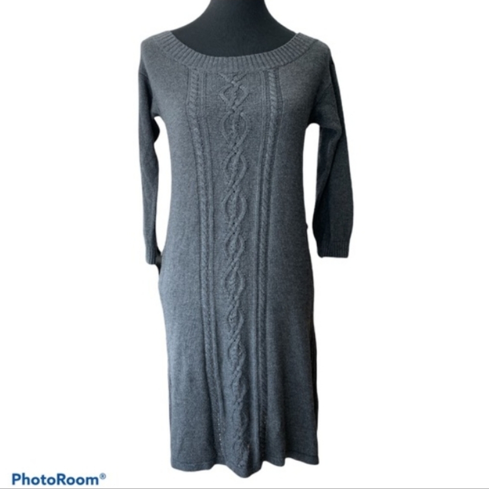 Athleta Cable Knit Sweater Dress Size Small Cashmere Blend